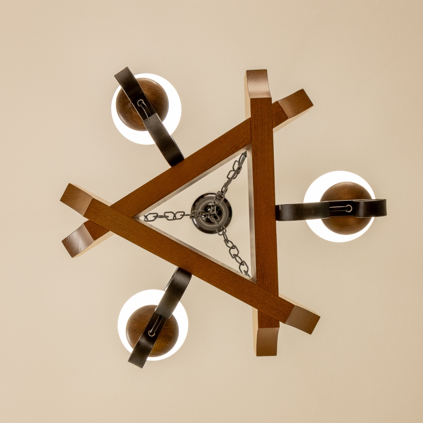 Brilagi - Lestenec na verigi QUEEN 3xE14/40W/230V bukev/oreh