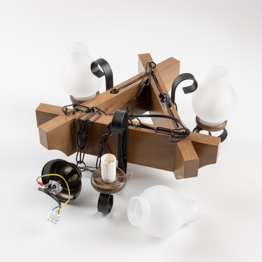 Brilagi - Lestenec na verigi QUEEN 3xE14/40W/230V bukev/oreh