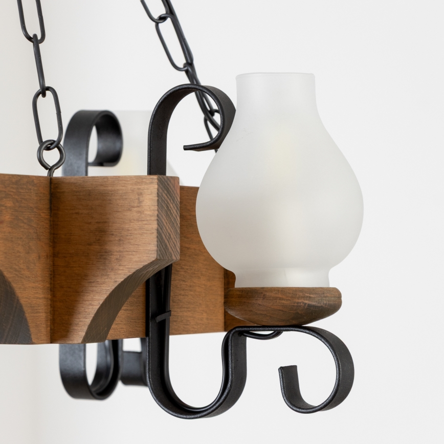 Brilagi - Lestenec na verigi QUEEN 4xE14/40W/230V bukev