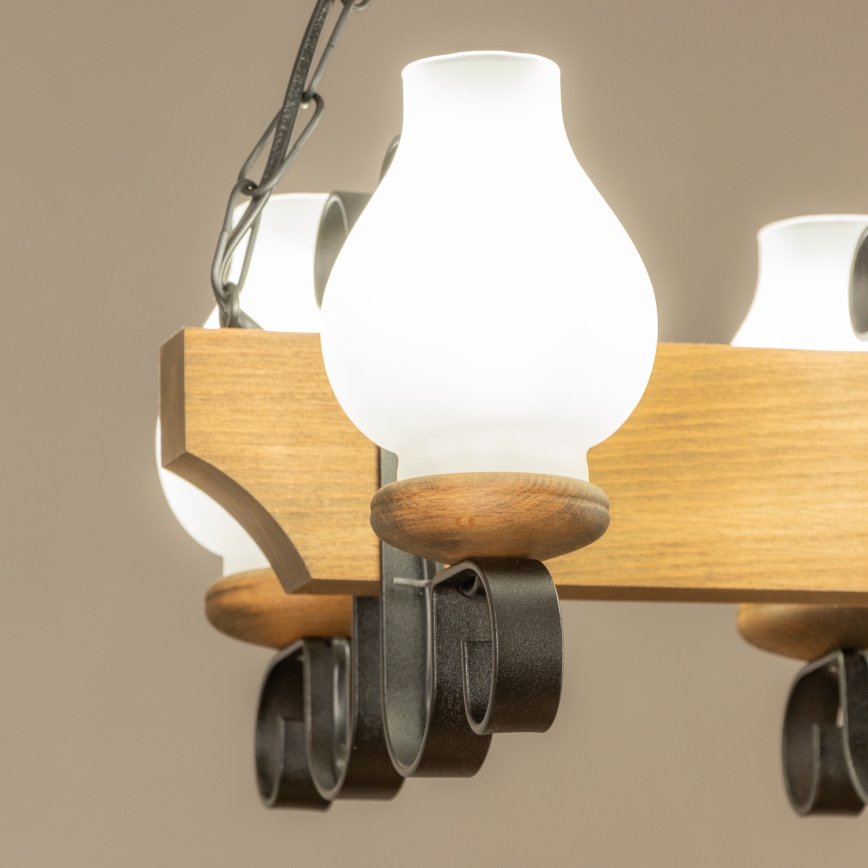 Brilagi - Lestenec na verigi QUEEN 4xE14/40W/230V bukev