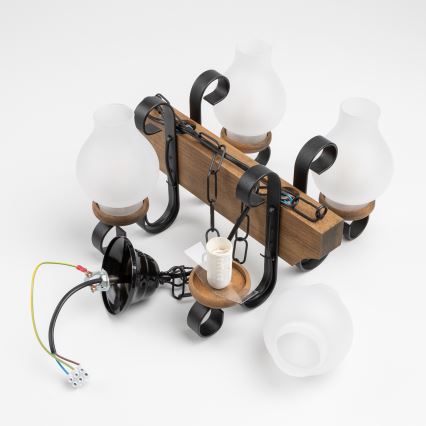 Brilagi - Lestenec na verigi QUEEN 4xE14/40W/230V bukev