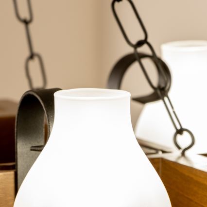 Brilagi - Lestenec na verigi QUEEN 4xE14/40W/230V bukev/oreh