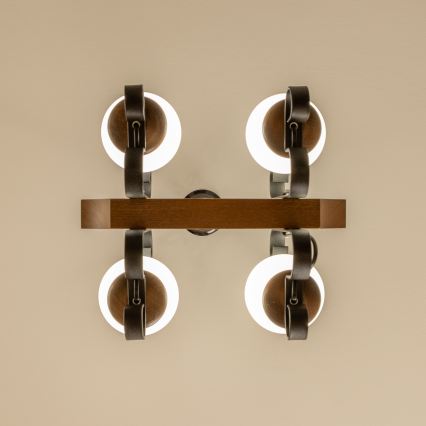 Brilagi - Lestenec na verigi QUEEN 4xE14/40W/230V bukev/oreh