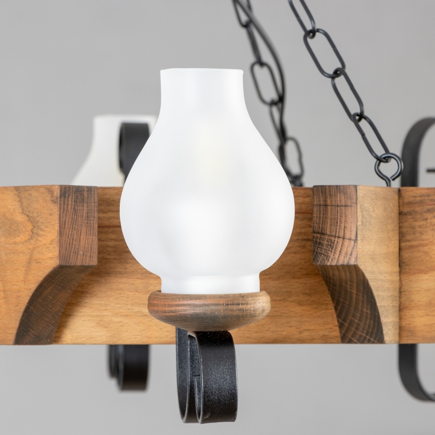 Brilagi - Lestenec na verigi QUEEN 6xE14/40W/230V bukev