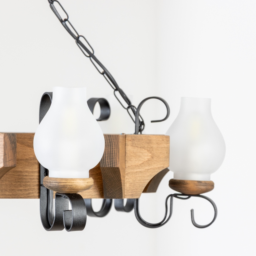 Brilagi - Lestenec na verigi QUEEN 6xE14/40W/230V bukev