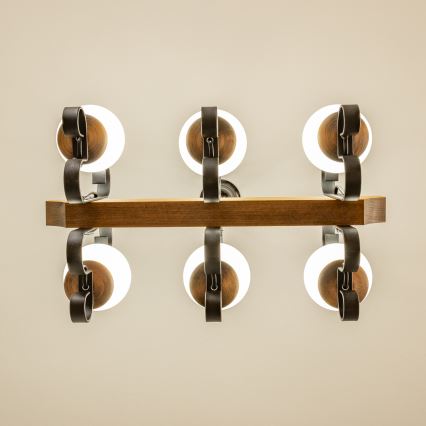 Brilagi - Lestenec na verigi QUEEN 6xE14/40W/230V bukev