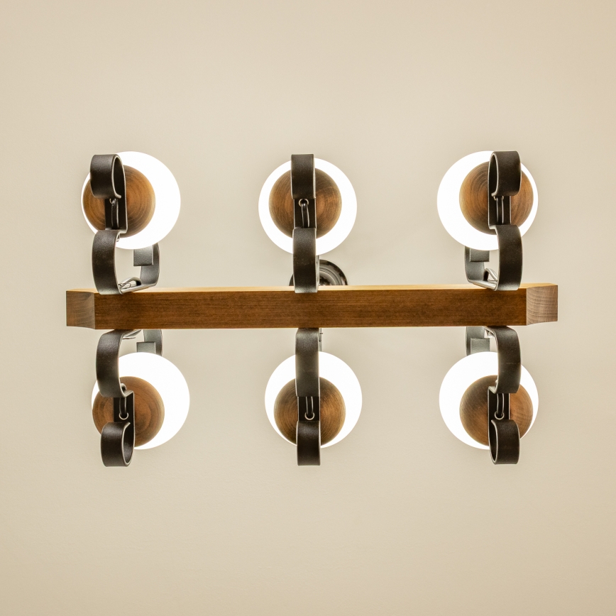 Brilagi - Lestenec na verigi QUEEN 6xE14/40W/230V bukev