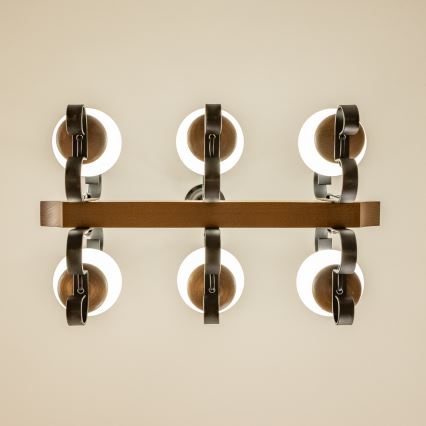 Brilagi - Lestenec na verigi QUEEN 6xE14/40W/230V bukev/oreh