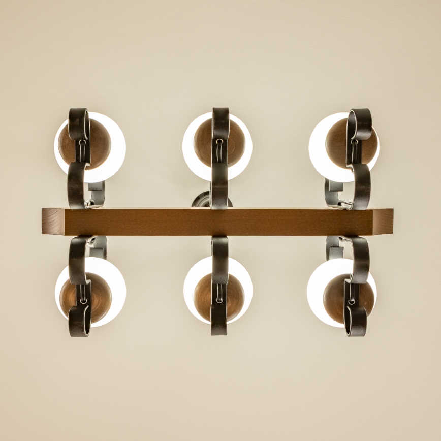 Brilagi - Lestenec na verigi QUEEN 6xE14/40W/230V bukev/oreh