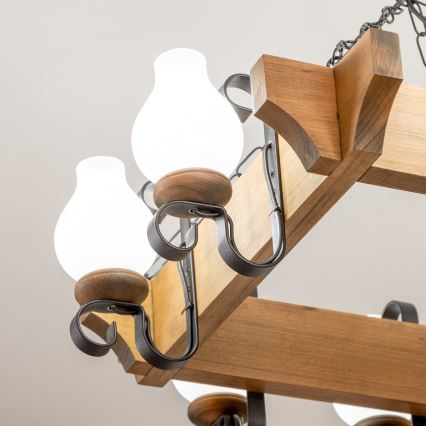 Brilagi - Lestenec na verigi QUEEN 8xE14/40W/230V bukev