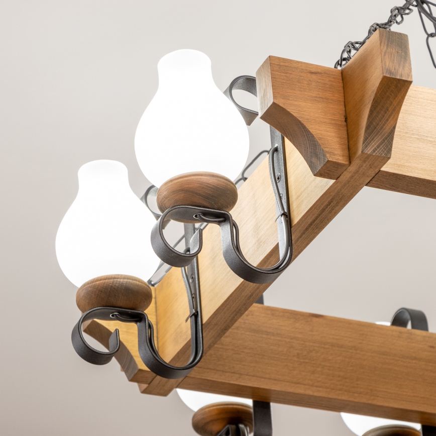 Brilagi - Lestenec na verigi QUEEN 8xE14/40W/230V bukev