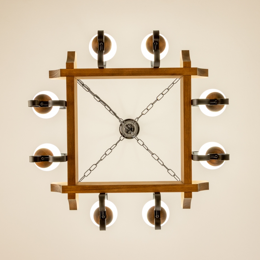 Brilagi - Lestenec na verigi QUEEN 8xE14/40W/230V bukev