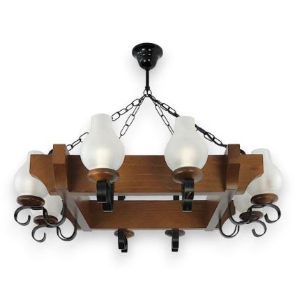 Brilagi - Lestenec na verigi QUEEN 8xE14/40W/230V bukev/oreh