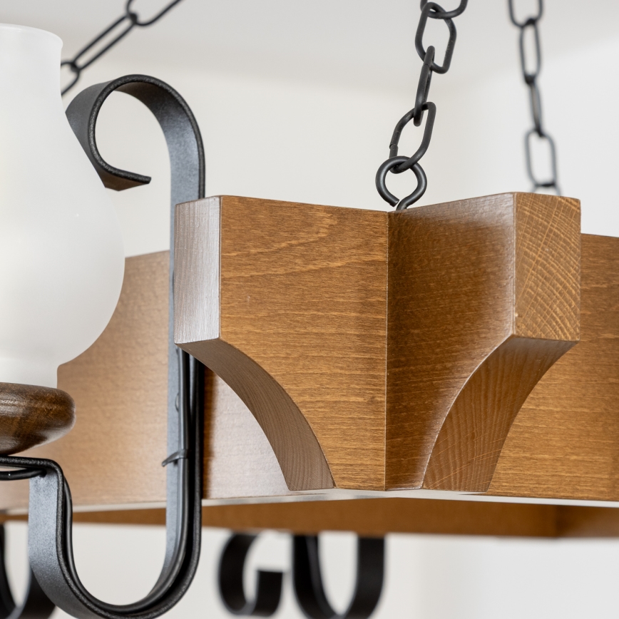 Brilagi - Lestenec na verigi QUEEN 8xE14/40W/230V bukev/oreh