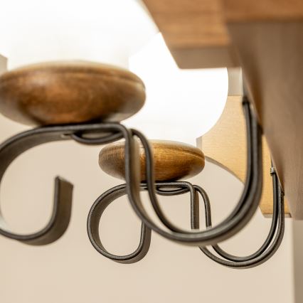 Brilagi - Lestenec na verigi QUEEN 8xE14/40W/230V bukev/oreh