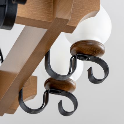 Brilagi - Lestenec na verigi QUEEN 8xE14/40W/230V bukev/oreh