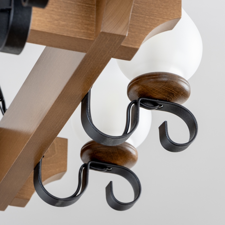 Brilagi - Lestenec na verigi QUEEN 8xE14/40W/230V bukev/oreh