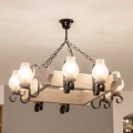 Brilagi - lestenec na verigi QUEEN 8xE14/40W/230V hrast