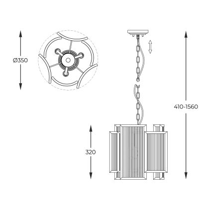 Brilagi - Lestenec na verigi RAMOS 3xE14/60W/230V zlati