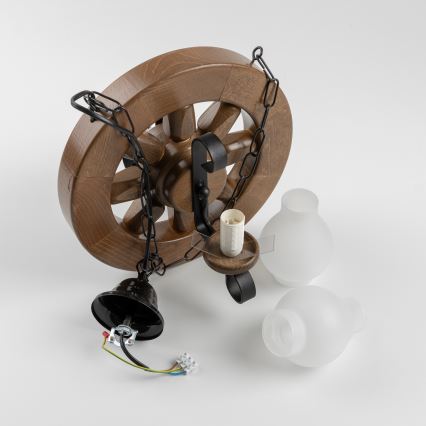 Brilagi - Lestenec na verigi ROATA 2xE14/40W/230V bukev/oreh