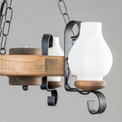 Brilagi - Lestenec na verigi ROATA 3xE14/40W/230V bukev