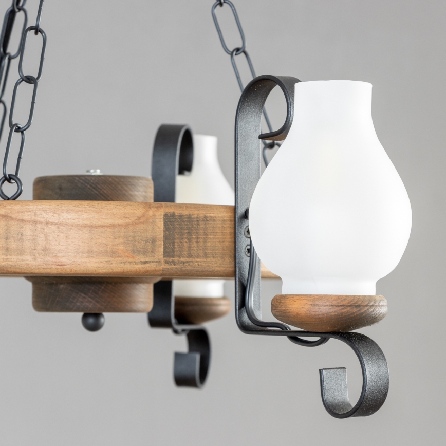 Brilagi - Lestenec na verigi ROATA 3xE14/40W/230V bukev