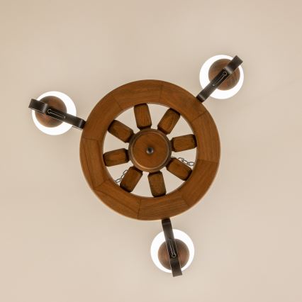 Brilagi - Lestenec na verigi ROATA 3xE14/40W/230V bukev