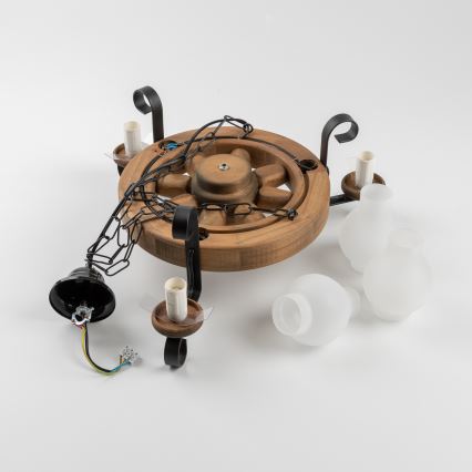 Brilagi - Lestenec na verigi ROATA 3xE14/40W/230V bukev