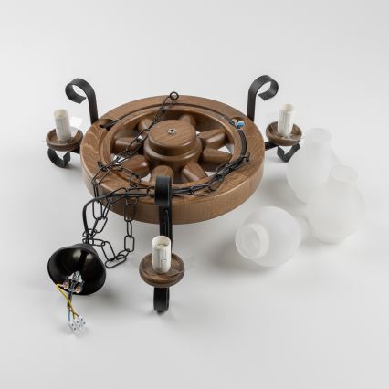 Brilagi - Lestenec na verigi ROATA 3xE14/40W/230V bukev/oreh