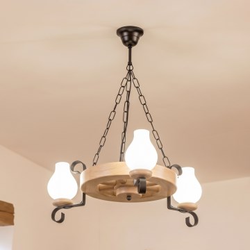Brilagi - Lestenec na verigi ROATA 3xE14/40W/230V hrast