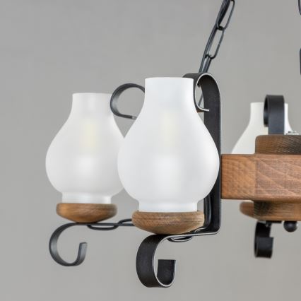 Brilagi - Lestenec na verigi ROATA 5xE14/40W/230V premer 50 cm bukov