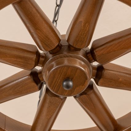 Brilagi - Lestenec na verigi ROATA 5xE14/40W/230V, premer 70 cm, bukev/oreh