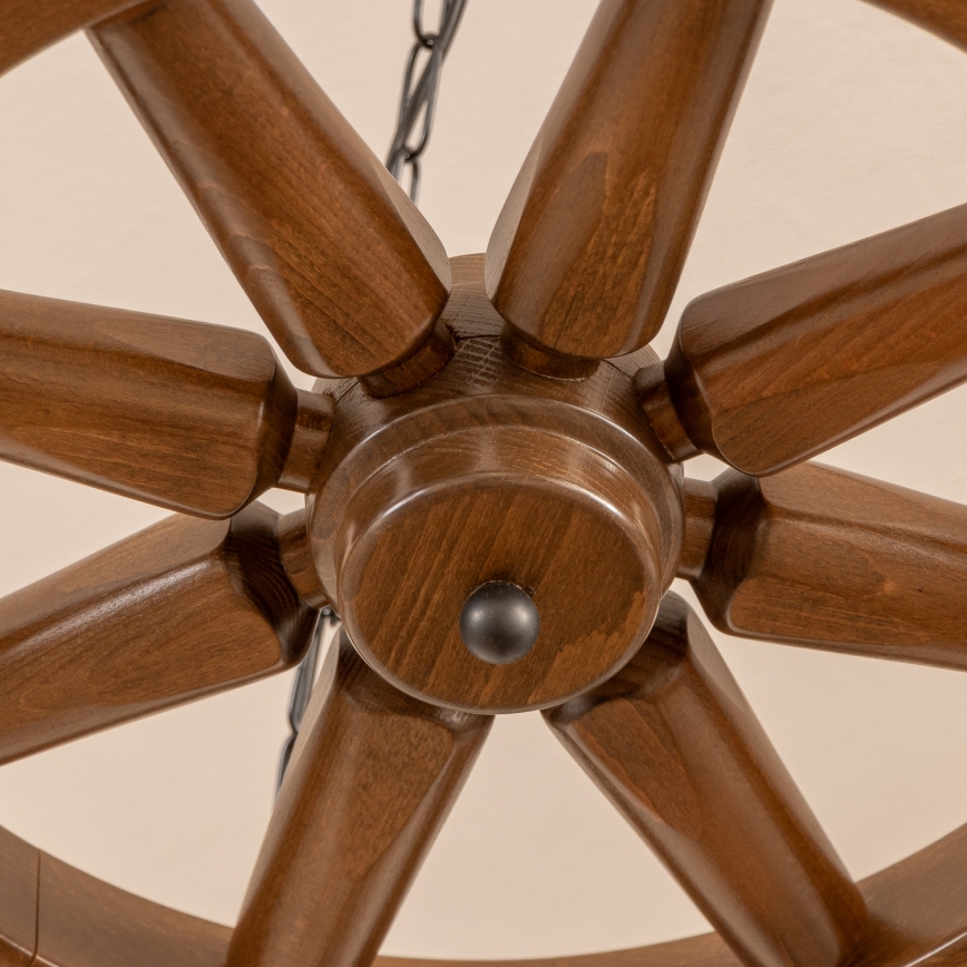 Brilagi - Lestenec na verigi ROATA 5xE14/40W/230V, premer 70 cm, bukev/oreh