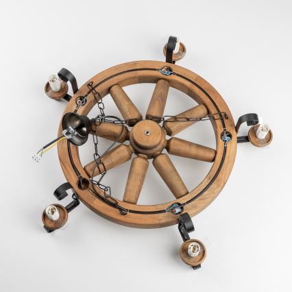 Brilagi - Lestenec na verigi ROATA 5xE14/40W/230V Ø 70 cm iz bukovega lesa