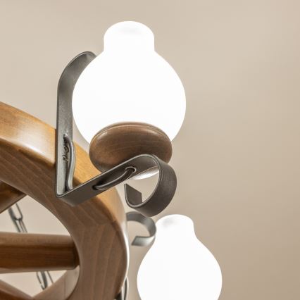 Brilagi - Lestenec na verigi ROATA, 6xE14/40W/230V, premer 70 cm, buk/oreh