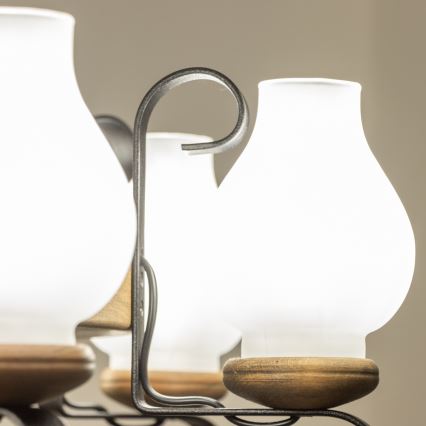 Brilagi - Lestenec na verigi ROATA 8xE14/40W/230V premer 70 cm iz bukve