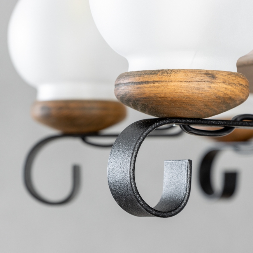 Brilagi - Lestenec na verigi ROATA 8xE14/40W/230V premer 70 cm iz bukve