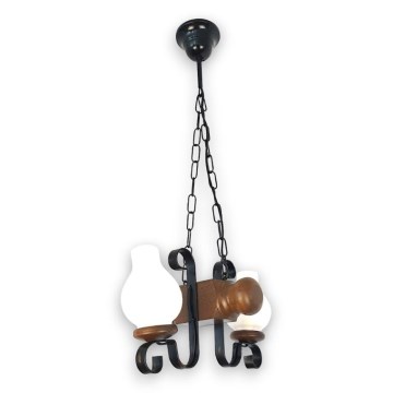 Brilagi - Lestenec na verigi RUSTIC 2xE14/40W/230V bukev/oreh