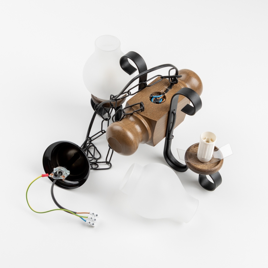 Brilagi - Lestenec na verigi RUSTIC 2xE14/40W/230V bukev/oreh