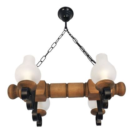 Brilagi - Lestenec na verigi RUSTIC 4xE14/40W/230V bukev