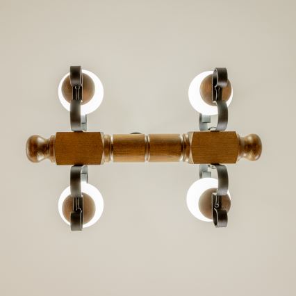 Brilagi - Lestenec na verigi RUSTIC 4xE14/40W/230V bukev/oreh