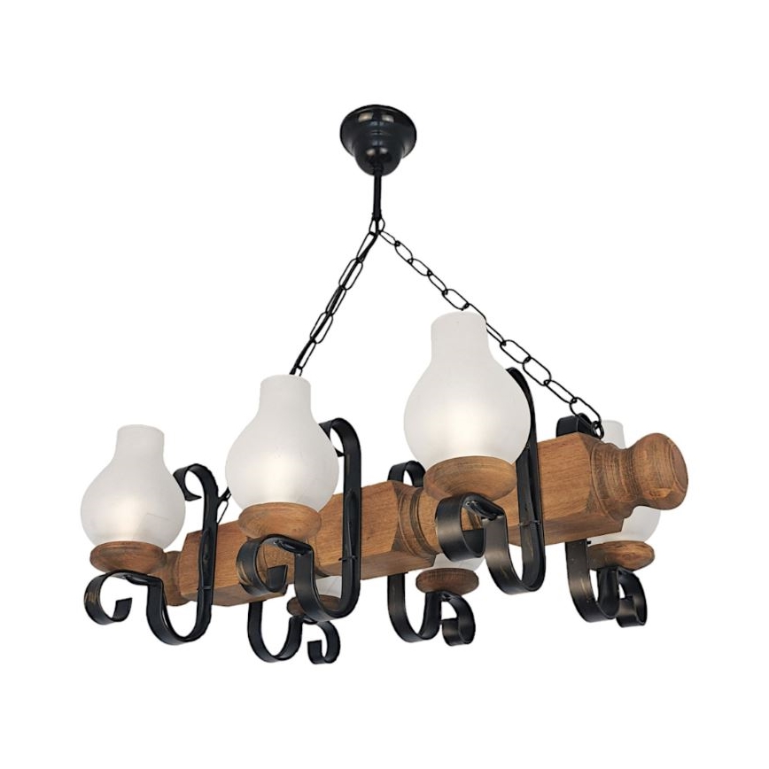 Brilagi - Lestenec na verigi RUSTIC 6xE14/40W/230V bukev