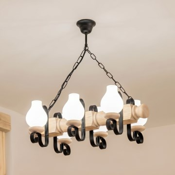 Brilagi - Lestenec na verigi RUSTIC 6xE14/40W/230V hrast