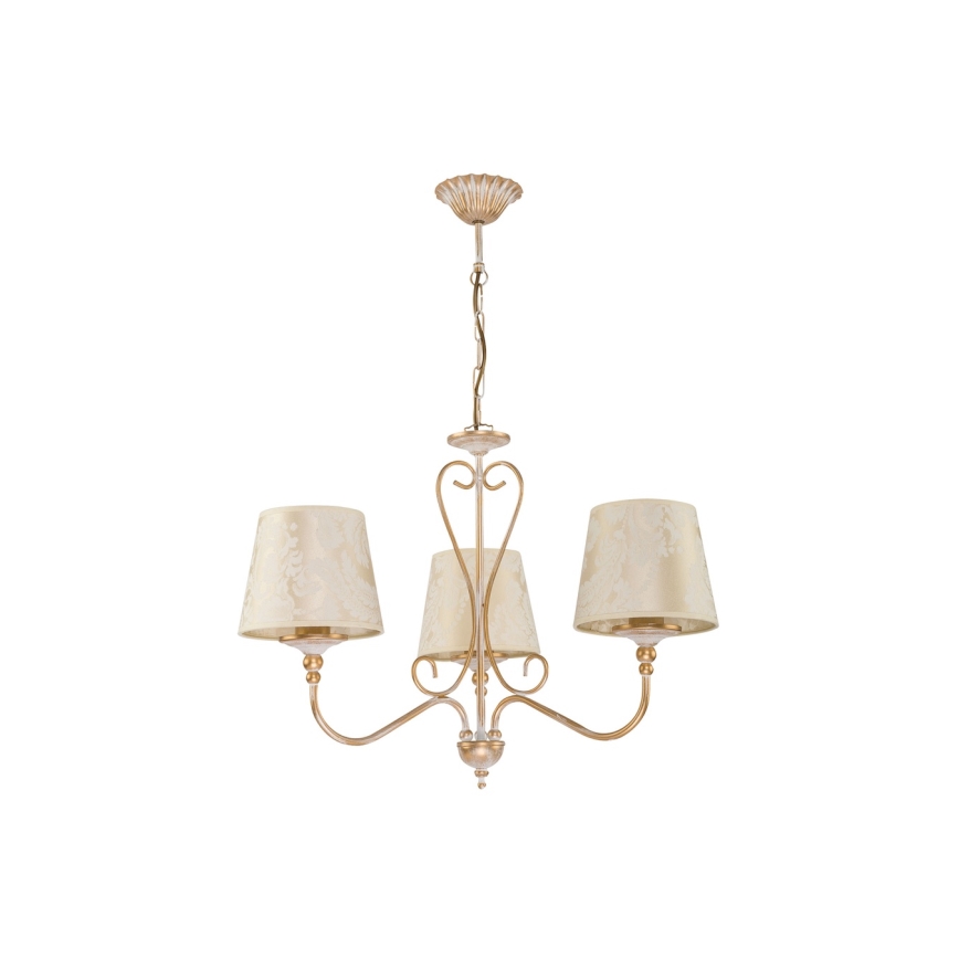 Brilagi - Lestenec na verigi SONIA 3xE27/15W/230V, premer 64 cm, kremna/patina