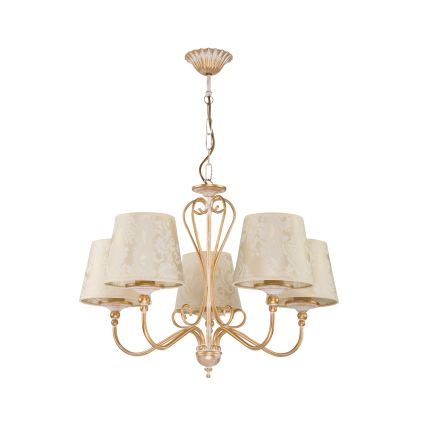 Brilagi - Lestenec na verigi SONIA 5xE27/15W/230V Ø 64 cm kremna/patina