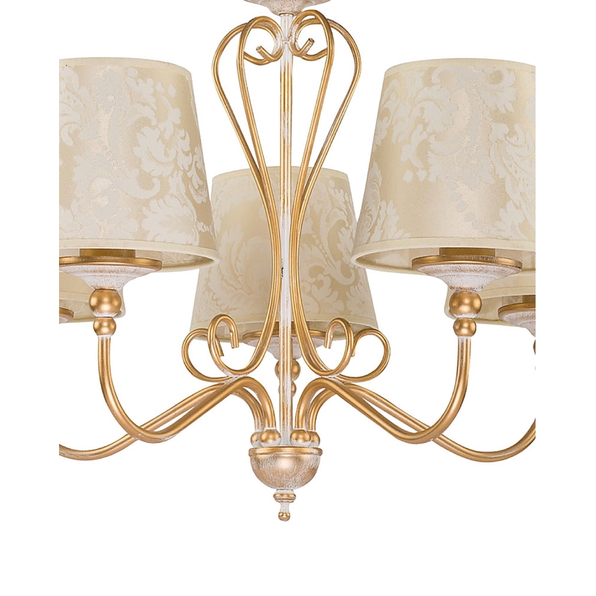 Brilagi - Lestenec na verigi SONIA 5xE27/15W/230V Ø 64 cm kremna/patina