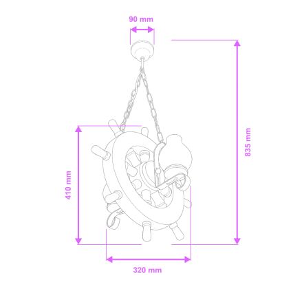 Brilagi - Lestenec na verigi TIMONA 2xE14/40W/230V bukev/oreh