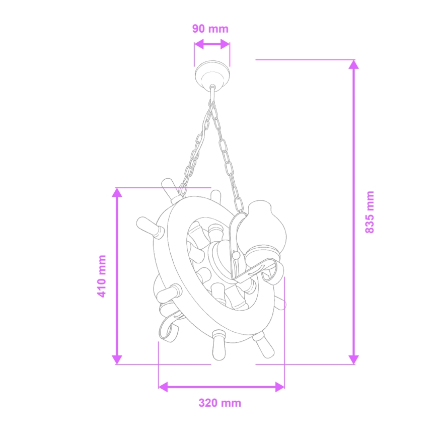 Brilagi - Lestenec na verigi TIMONA 2xE14/40W/230V bukev/oreh