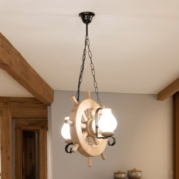 Brilagi - Lestenec na verigi TIMONA 2xE14/40W/230V hrast