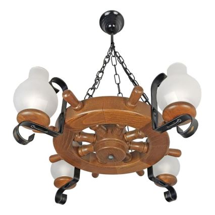 Brilagi - Lestenec na verigi TIMONA 4xE14/40W/230V bukev/oreh